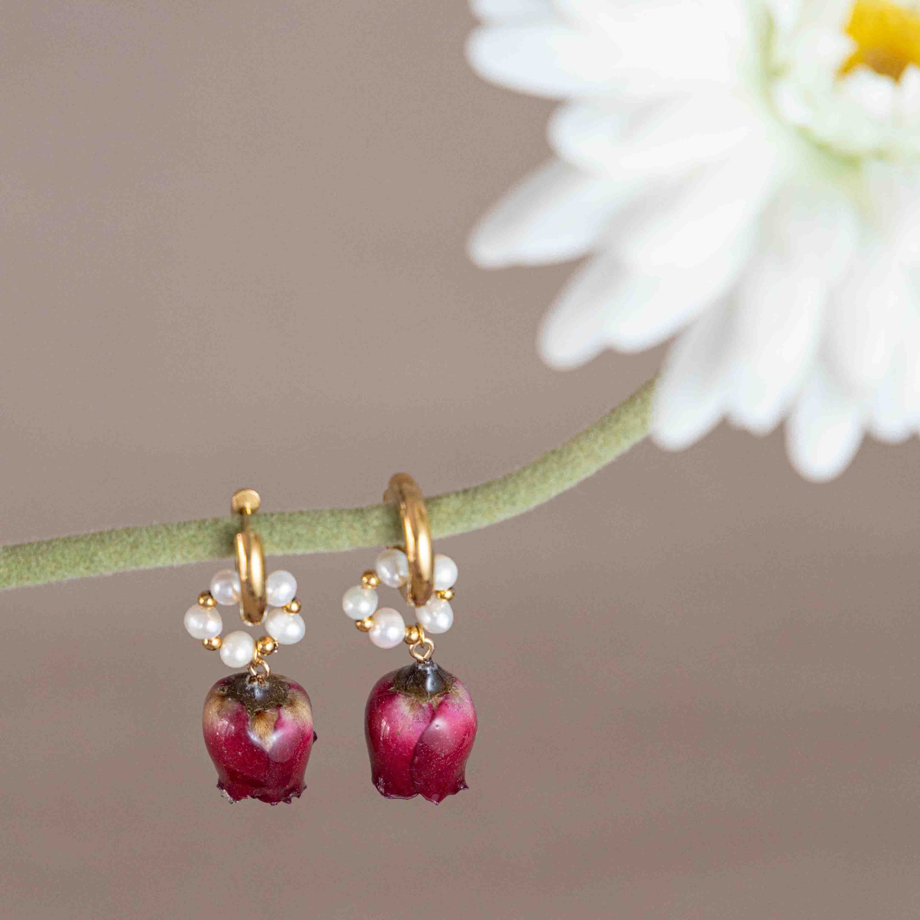 ORECCHINI Rose Rosse