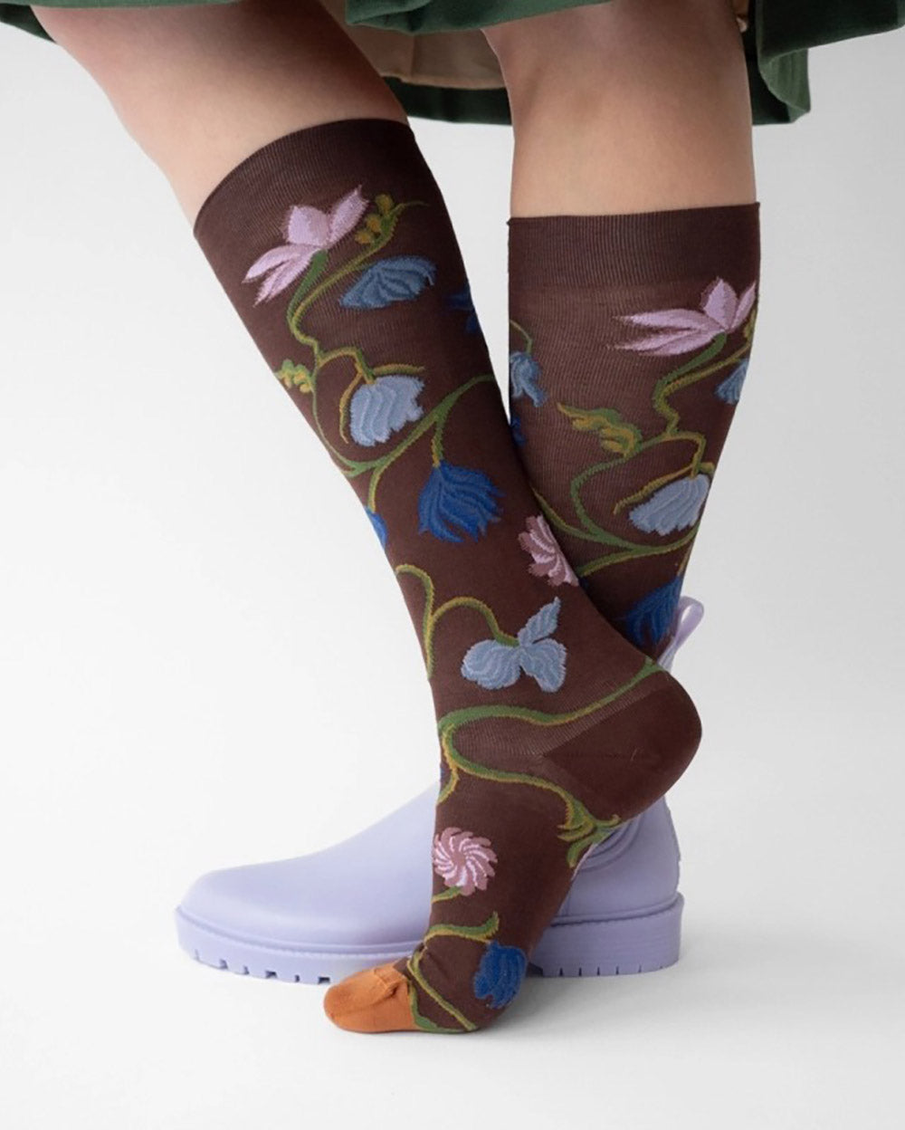 CALZA LUNGA Fleurs Chataigne